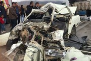 مرگ ۴ مسافر در تصادف پراید+عکس