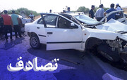 تصادف زنجیره ای خودرو در شیخ فضل الله