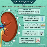 پنج راه ساده برای حفظ سلامت کلیه‌ها / اینفوگرافی