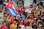 کوبایی‌های ساکن آمریکا علیه هاوانا راهپیمایی کردند
