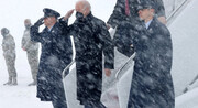 حبس بایدن در هواپیمای ریاست‌جمهوری در پی بارش برف سنگین