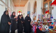 برپایی نمایشگاه صنایع‌دستی و مشاغل خانگی زنان بسیجی بهزیستی در مدرسه سعادت‌شهر بوشهر
