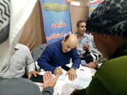 برپایی میز خدمت اداره کل تأمین اجتماعی خوزستان در مصلی نماز جمعه اهواز