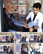 برگزاری پایگاه سنجش سلامت بیمارستان تامین اجتماعی امام حسین (ع) زنجان در مصلی نماز جمعه