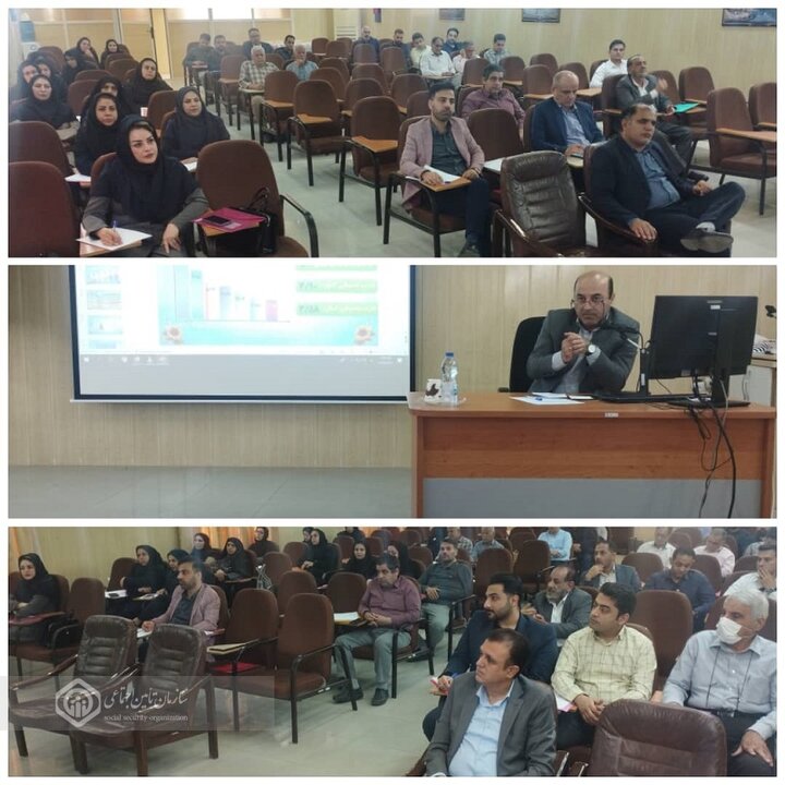 نشست تخصصی مدیرکل تامین اجتماعی خوزستان با مدیران کارگزاری‌های رسمی 
